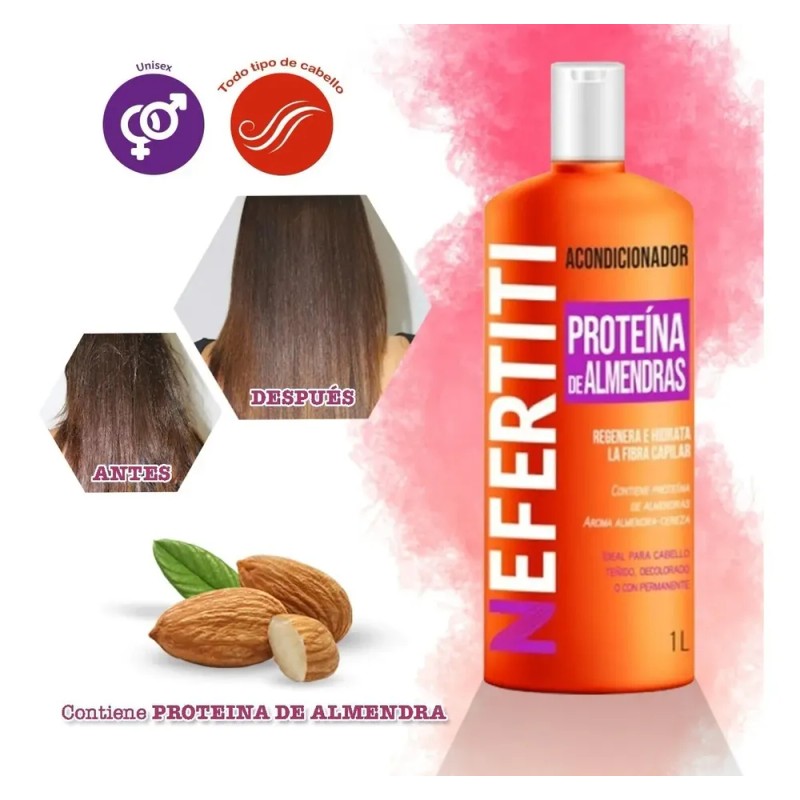 Acondicionador Para Cabello Aceite De Almendra 1lt Nefertiti