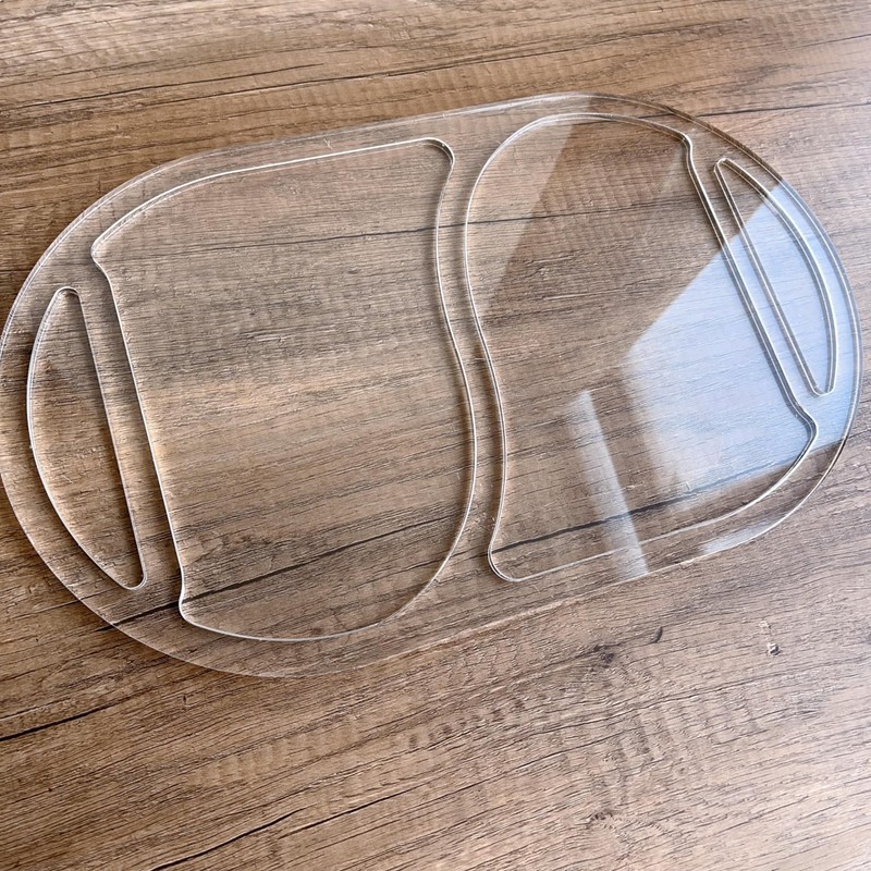Oval 2 Section Valet Tray Router Template, Clear Acrylic Router