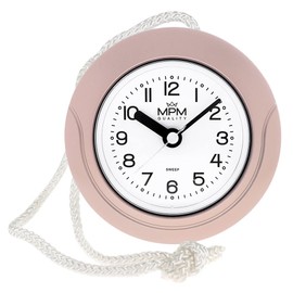 MPM Quality Design Bathroom Clock Plastic Quartz Movement Sweep 3-5 ATM Waterproof Pink Diameter 135mm Suitable for Outdoor Bathroom Clock Pool Clock Kitchen Clock