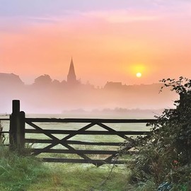 Birthday/Blank Greeting Card For Him/Her - Male/Female - Sunrise over a Field - Photographic Countryside Design - General Card Suitable for Any Occasion - Made in the UK - Eco-Friendly
