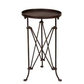 Creative Co-Op Round Bronze Metal Accent Table