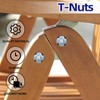 3/8"-16 T-Nuts zinc Plated Steel, 4-Pronged Tee Nut for Wood,