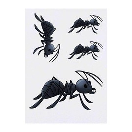 4 x 'Ant' Temporary Tattoos - Water Resistant, Skin-Safe, Non-Toxic Transfers, Mixed Sizes (TO00015028)