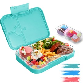 Braoses Bento Lunch Box with 4/6 Compartments, Robust Snack Box, BPA-Free Lunch Box with Variable Compartments, Divided Lunch Box for Picnic