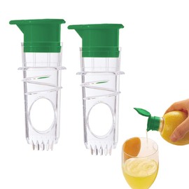 Auriselle 2 Pieces Lemon Squeezer Small Set BPA-Free Manual Citrus Juicer Manual Small and Portable for Oranges Lemons Citrus Fruits (Green)