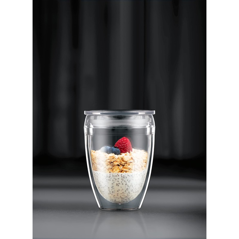 Bodum 10oz Pavina Reusable Double Wall Tumblers with Lid, BPA-Free