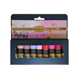 Charvin Extra Fine Professional Acrylic Paint Set for Artists, Pink Shades - Bonjour Set of 9, 20 ml Tubes, Triple-Milled, Lightfast Pigments, Artist Acrylic Paints in Nature-Inspired Hues
