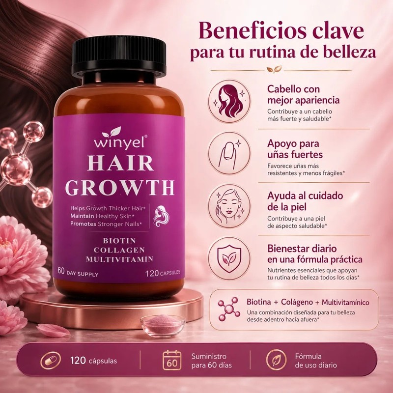 Biotina Colágeno 90 Cápsulas 1800mg Uso Diario Bienestar