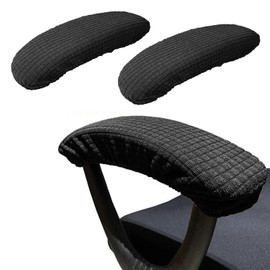 LERTREE 1 Pair Office Chair Arm Slipcovers Elastic Desk Chair Armrest Protectors Removable Office Chair Armrest Covers (Black)
