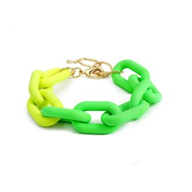 CONRAN KREMIX Green Bracelet Resin Chain Chunky Acrylic Bracelet For Women Neon Plastic Rainbow Jewelry