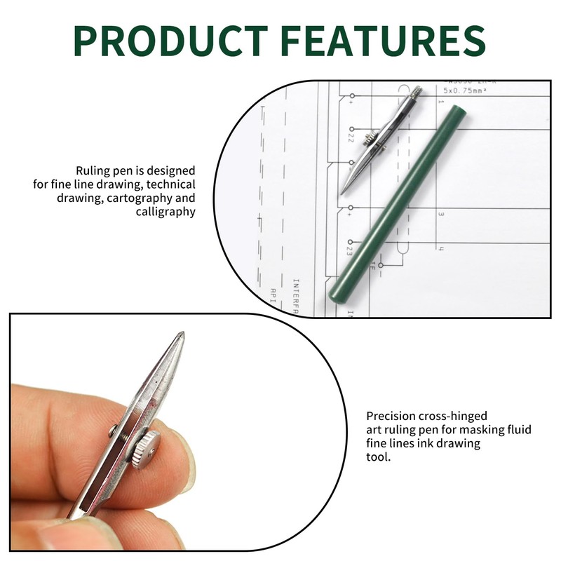 Verazquy 3Pcs Masking Fluid Pen Set, Adjustable Ruling Pen for