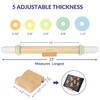 Geesta Adjustable Wood Rolling Pin with 5 Thickness Rings, Precise
