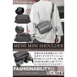 T.Y.ryanryan Men's Shoulder Bag, Crossbody Shoulder, Ultra Compact Size, charcoal gray