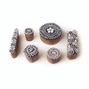 Round and Religious Pattern Wooden Printing Blocks (Set of 6)