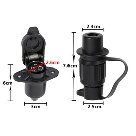 TAEUYYM Pack of 3 3-Pin Plug and Socket 3-Pin 12 V Tractor 3-Pin Plug Socket, DIN 9680 Waterproof Trailer Plug Socket 3 Pin, for Trailers, Trucks, RVs, Cars, Caravans, Tractors