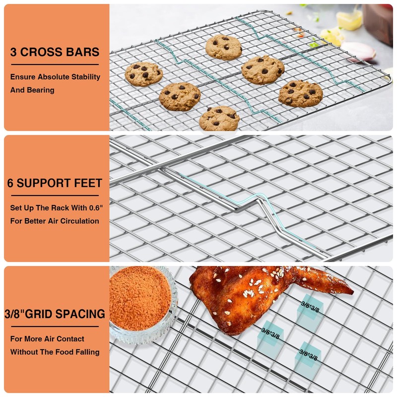 Cooling Rack for Baking 2-Pack, 15 x 10 Inches Baking