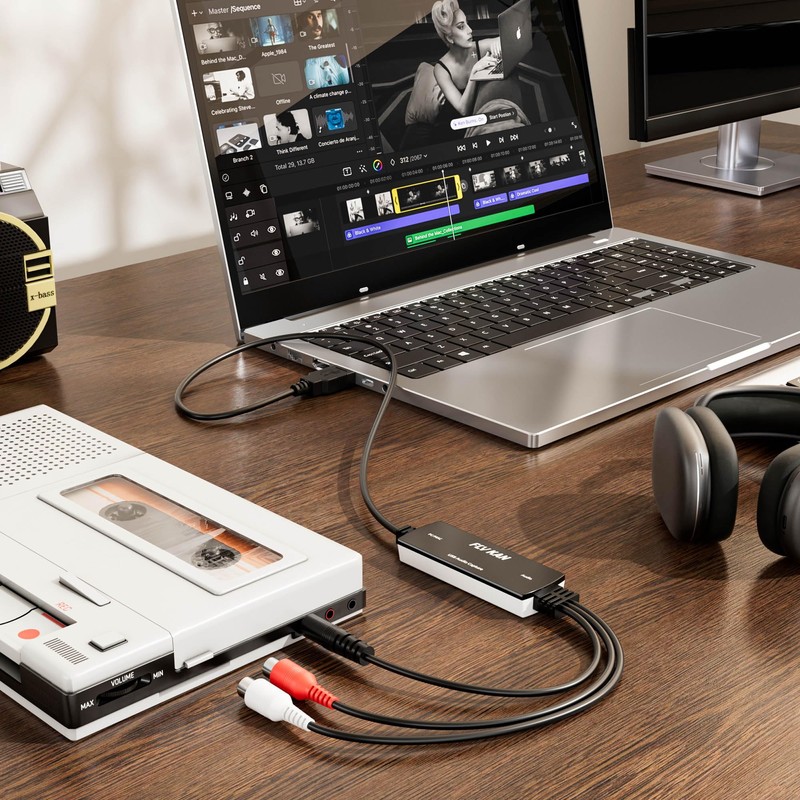 Fly Kan USB 2.0 Audio Grabber with USB-C Adapter –