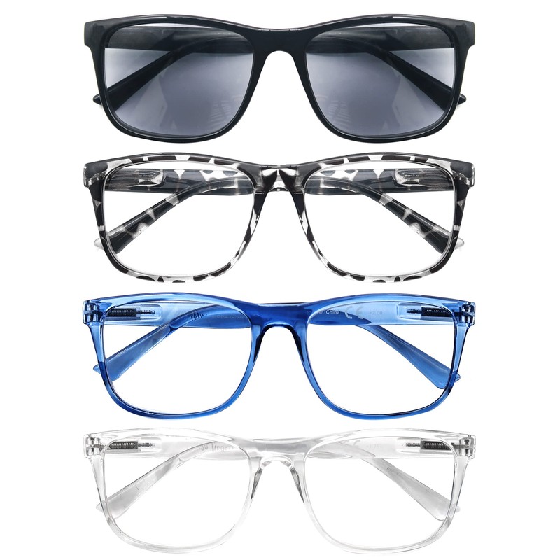 OLOMEE Large Reading Glasses Men +0.75 Oversized Square Wide Sunglasses