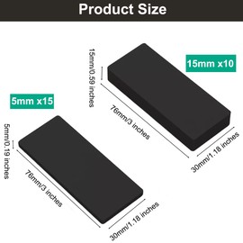 25Pcs Adhesive Headboard Stopper Furniture Wall Protector,10Pcs(15mm Thick)+15Pcs(5mm Thick),EVA Foam Headboard Bumper Pads Bed Frame Noise Stoppers (Black)