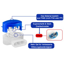 LEBEXY Cable Connectors Pack of 20 for Robotic Lawnmower, Waterproof Connection Terminals, Cable Clamps, Connection Clamps, Cable Wire Connector with Gel Filling for Lawn Mower Automower, S1 Version
