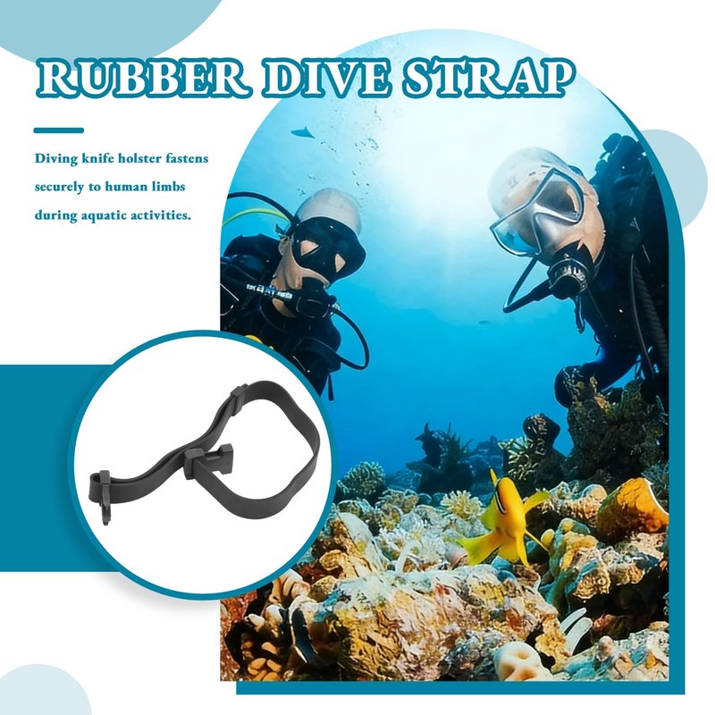 Cyrank Dive Knife Straps, Rubber Knife Straps Diving Snorkeling Belt
