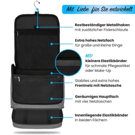 DELAWAY® XXL toiletry bag for hanging up - toiletry bag in premium quality