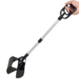 Mr. Peanut's 32" Tall Profile Pooper Scooper, Heavy Duty Aluminum Frame & ABS Plastic Bin, Durable Double Spring Clamp, Lightweight Design, Simple One Step Assembly