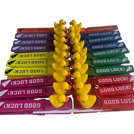 Spirit Clips - Good Luck Duck - Cheer, Competition, Sports, Conference Motivational Pins (Pack of 20)