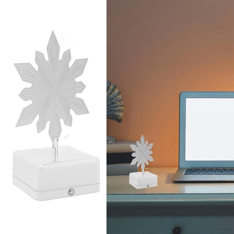 3D Metal Sheet Night Light Rotation Rechargeable Decoration 3D Night