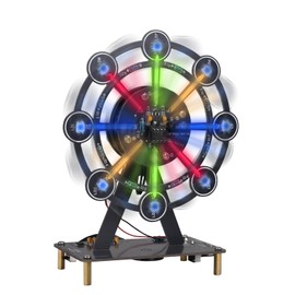 STEM Soldering Practice Kit - DIY Rotating Ferris Wheel Soder Practice Kit with 10 Light Modes, Colorful LED Electronics Soldering Projects for Adult Student Training Kit, Practical Desk Decor Present