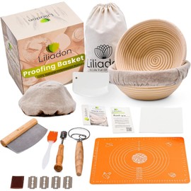 Liliadon Sourdough Starter Kit - Bread Proofing Basket Set - Baking Accessories - Gift Set