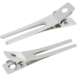 50 Piezas Pinza Pelo de Hierro 4.5cm, Doble Horquilla, Plata Firme y Ligera, Abre Fácil, sin Marcas Cabello, para Lavado Facial y Permanente