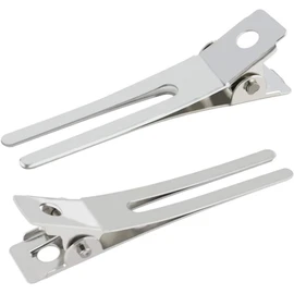50 Piezas Pinza Pelo de Hierro 4.5cm, Doble Horquilla, Plata Firme y Ligera, Abre Fácil, sin Marcas Cabello, para Lavado Facial y Permanente