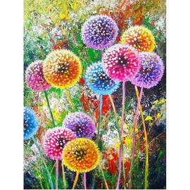 MXJSUA 5D Diamond Painting Kit Full Drill Craft Canvas Coloured Dandelion 30 x 40 cm