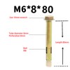 Leliafleury M6*80 Expansion Screw Bolts 5Pcs Carbon Steel Anchor Bolts