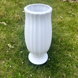 Cemetery Vase for Grave Decorations with Metal Spike Headstones Flower Holder (White)