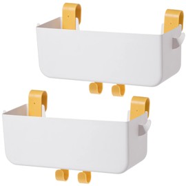 Toyosport 2 Pcs Bedside Storage Organizer, Bunk Bed Shelf for Dorm Room, Bunk Bed Shelf for Top Bunk, Bunk Bed Caddy with Hooks, Ideal for Storing Small Items