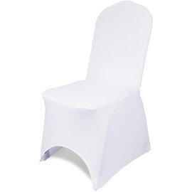 Trimming Shop Chair Covers for Wedding Spandex Arched Front Chairs Stretch Fabric Removable Washable Protective Universal Slipcovers for Wedding Party Hotel Decoration White 1 Piece