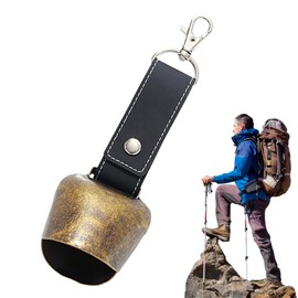 CHENNAN 1 x Anti Bear Bells, Leather Bear Bell, Bear Bells for Hikers, Vintage Mini Cowbell, Loud Bear Bells for Hiking, Outdoor Hiking, Backpack Pendant, Animal Neck Ba (C1)