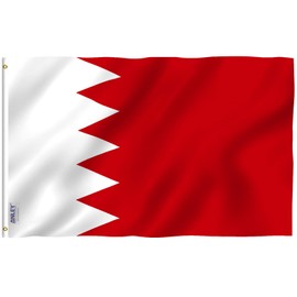 Anley Fly Breeze 3x5 Feet Bahrain Flag - Vivid Color and Fade Proof - Canvas Header and Double Stitched - Kingdom of Bahrain Flags Polyester with Brass Grommets 3 X 5 FT