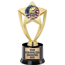 Crown Awards Field Day Trophy, 8" Gold Star 1st Place Field Day Trophies with Deluxe Round Base 20 Pack Prime
