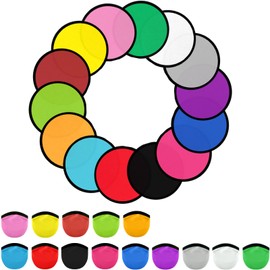140PCS Foldable Flying Disc Fans Set with Bags, 9.8 Inch 14 Colors Black Egde Fabric Beach Flying Disc for Wedding Gift Party Favors Outdoor Activity