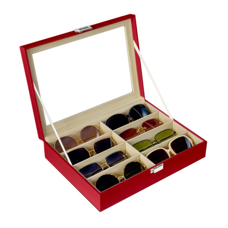 UnionPlus 8-Slots Sunglasses Case Organizer, Eyeglass Glasses Display Holder Collector,