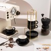 Sweejar Porcelain Espresso Cups with Saucers, 4 Ounce Stackable Cappuccino