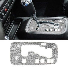 Zufoty Bling Gear Shift Box Frame Cover Trim Sticker, Gear Shift Cover Bling Car Interior Accessories Compatible with Wrangler 2012-2018 (White)