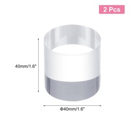 sourcing map 2pcs Acrylic Cylinder Display Blocks, 40 x 40 mm/1.6" x 1.6" Clear Jewelry Display Base Polished Cube Riser Stand Display Holder Base for Bracelet Jewelry Cosmetics Crafts