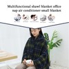 Double Layer Wearable Blanket, Button Shawl Man Woman Wraps, Man