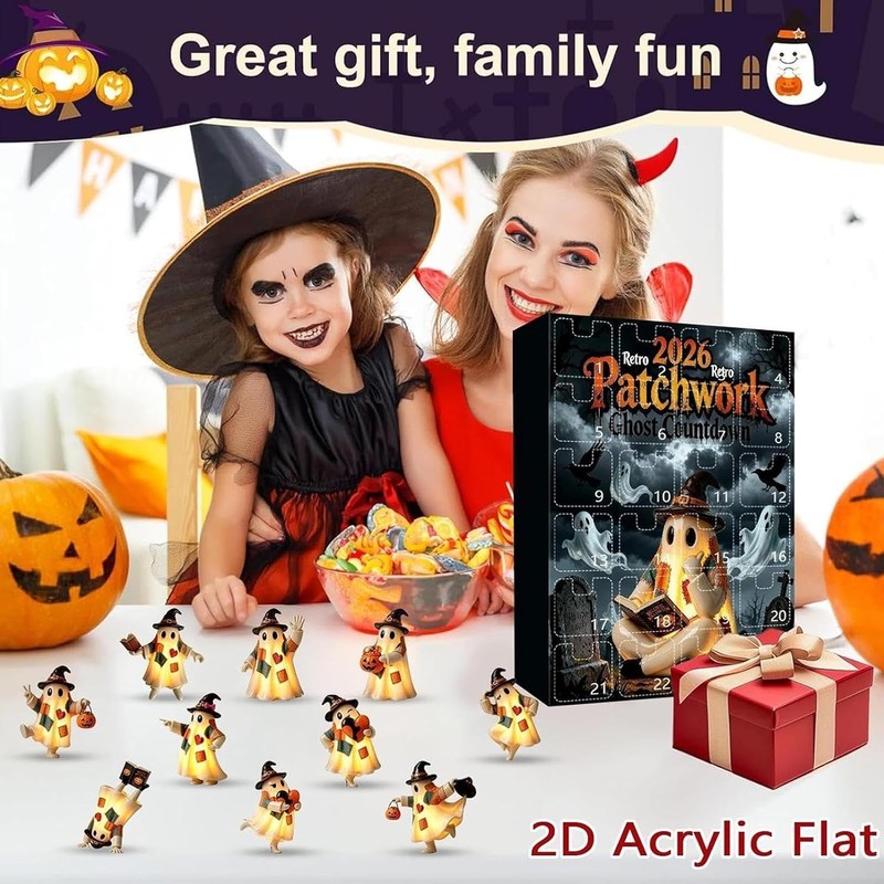 Calendario de Cuenta Regresiva de Halloween con 24 Adornos de
