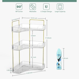 Webetop Corner Bathroom Counter Organizer 3 Tier Bathroom Countertop Organizers Shelf Makeup Organizer for Vanity Perfume Tray for Corner Storage Skincare, Cosmetic, Dresser, Kitchen Spice Rack