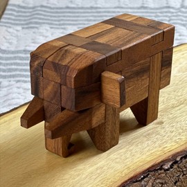 Elephant Kumiki Large - 3D Brain Teaser Wooden Puzzle